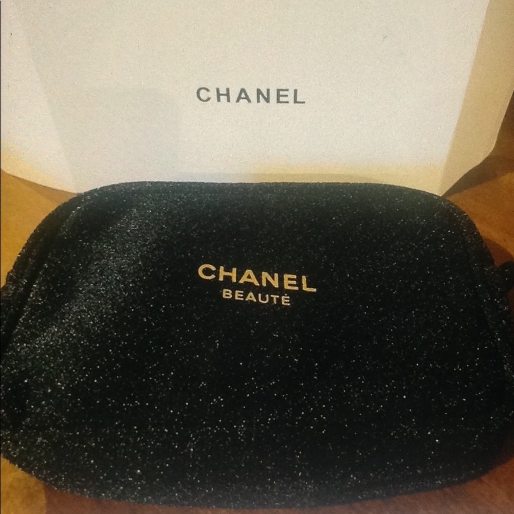 Chanel Black Velvet Beauty Case